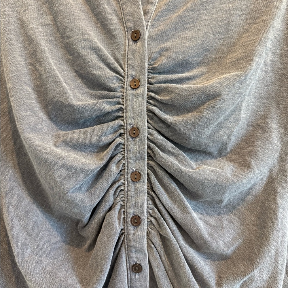 Sundry Ruched Button Front Shirt - Picture 3 of 6